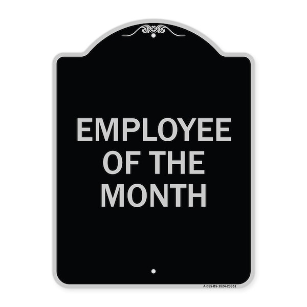 Designer Series Parking Stencil, Black & Silver Heavy-Gauge Aluminum Sign, 24" x 18", BS-1824-23351